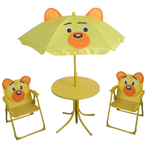 Happy Green Set kempingový BEAR -slnečník, stolček, 2 kresielka