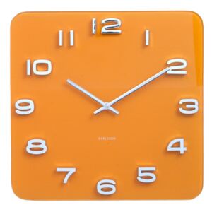 Oranžové hodiny Karlsson Vintage, 35 × 35 cm