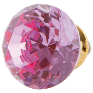Úchytka tvar diamant ružová - pr 3 cm