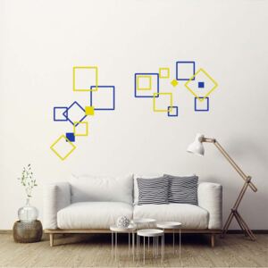 GLIX Dekoratívne štvorce III. - nálepka na stenu Žltá a modrá 2 x 60 x 30 cm