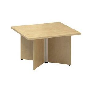 Konferenčný stôl Alfa 490 so sivým podnožím, 80 x 80 x 50,7 cm, dezén divoká hruška