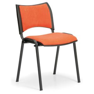 B2B Partner Konferenčná stolička SMART - čierne nohy, bez podpierok rúk, oranžová + Záruka 7 rokov