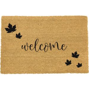 Čierna rohožka z prírodného kokosového vlákna Artsy Doormats Welcome Autumn, 40 x 60 cm