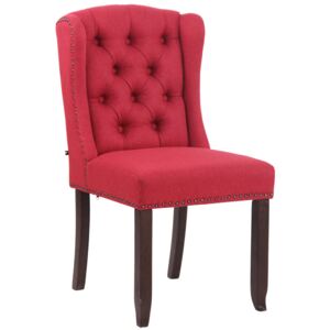 Jedálenská stolička Allada ~ látka, drevené nohy antik tmavé Farba Červená