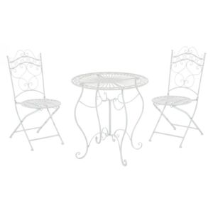 Súprava kovových stoličiek a stola G11784335 (SET 2+1) Farba Biela