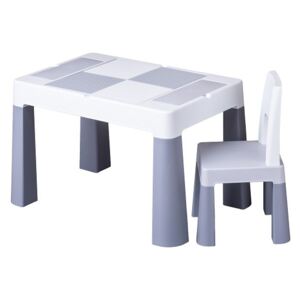 TEGA BABY Stolík so stoličkou MULTIFUN biela/šedá