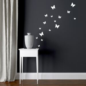 GLIX Motýli - samolepka na zeď Biela 95 x 10 cm