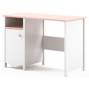 Písací stôl Aimi AM03, Farby: biela / ružová + biela, Nadstavec: nie