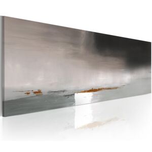 Bimago Ručne maľovaný obraz - A dark full of expression 100x40 cm
