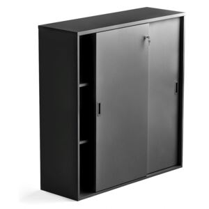Kancelárska skriňa s posuvnými dverami Modulus XL, 1200x1200 mm, čierna