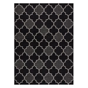 Koberec SIZAL FLOORLUX 20607 marokánsky, trellis - čierny, strieborný - 160x230 cm