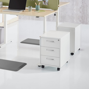 Kancelársky kontajner Flexus, 3 zásuvky, 550x400x600 mm, biely