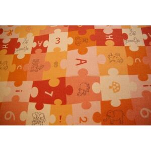 MAXMAX Detský koberec PUZZLE oranžový