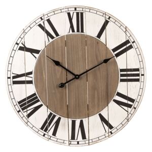 Nástenné drevené hodiny s rímskymi číslicami - Ø 70 * 5 cm / 1 * AA