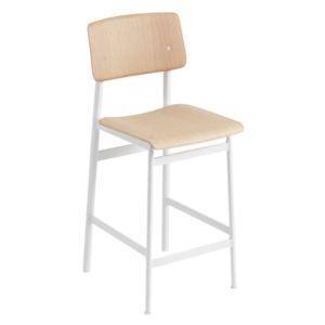 Muuto Barová stolička Loft 65 cm, white/oak