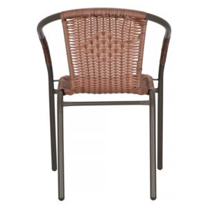 Kovová záhradná stolička, hnedá