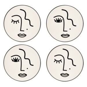 Sada 4 porcelánových tanierikov Sass & Belle Abstract Face
