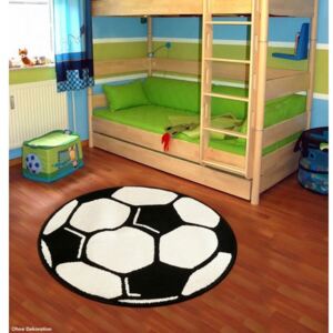 MAXMAX Detský koberec DESIGN Velours Futbal - guľatý