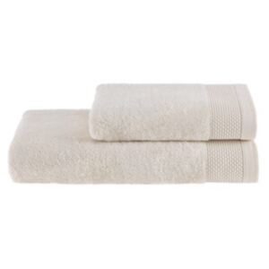 Soft Cotton Darčeková sada uterák a osuška BAMBOO. Bambusové uteráky a osušky BAMBOO majú prirodzené antibakteriálne vlastnosti, odolávajú baktériám a plesniam a sú ideálne pre každodenné použitie aj do sauny. Smotanová