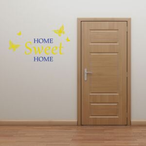 GLIX Domov sladký domov - samolepka na stenu Žltá a modrá 50 x 30 cm