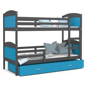 GL Poschodová posteľ Mates Grafit Farba: Modrá, Rozmer: 190x80