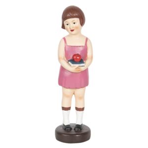 Dekoratívne soška dievčatá s knihou a jablkom - 8 * 8 * 29 cm