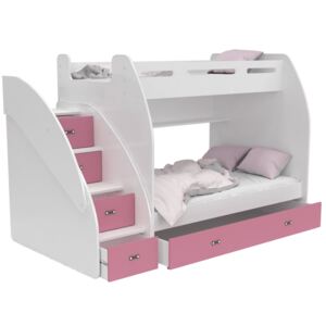 GL Poschodová posteľ Max 3 Farba: Ružová, Variant matrac: Bez matracov