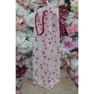 Červená kvetinková darčeková taška 36cm