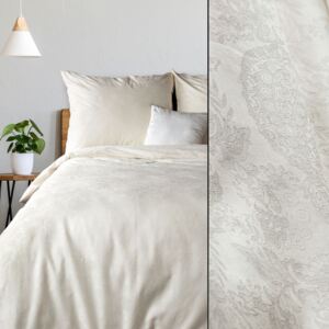 Luxusné smotanovo krémové damaškové posteľné obliečky PREMIUM krémová