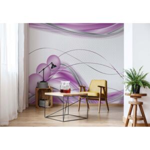 Fototapeta - Modern Waves Design Purple Vliesová tapeta - 416x254 cm