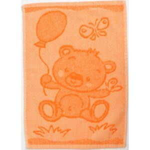 Detský uterák BEBÉ medvedík oranžový 30x50 cm