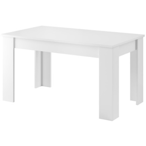 Jedálenský rozkladací stôl STONE, biela/biely lesk