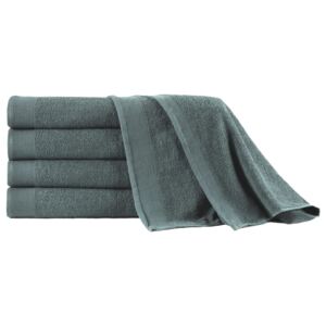 Saunové uteráky 5 ks zelené 80x200 cm bavlnené 450 g/m2