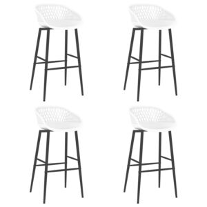 Barové stoličky 4 ks biele