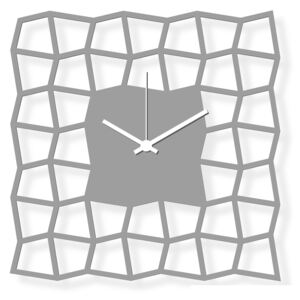 Dizajnové nástenné hodiny: NeoKubist - Šedé plexi 28x28 cm | atelierDSGN