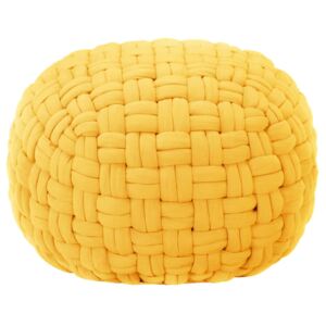 Taburetka spletaný dizajn horčicovo-žltá 50x35 cm bavlna