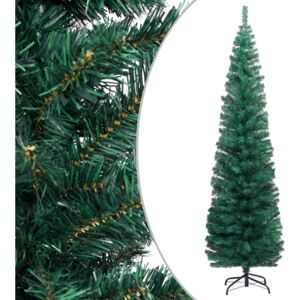 Úzky umelý vianočný stromček s podstavcom, zelený 180 cm, PVC
