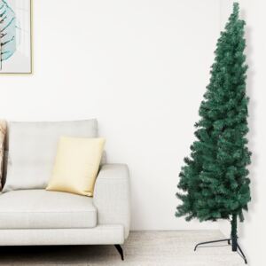 Umelý vianočný polovičný stromček s podstavcom zelený 150 cm PVC
