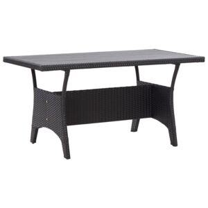 Záhradný stôl čierny 130x70x66 cm polyratanový