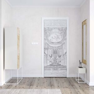 GLIX Fototapeta na dvere - White And Grey Line Drawing Architecture