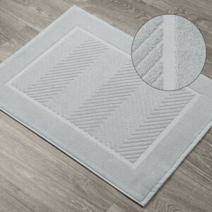 Štýlový bavlnený strieborný koberec do kúpelne so vzorom strieborná