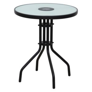 Tempo Kondela Stôl, čierna oceľ/tvrdené sklo, OLIVAN