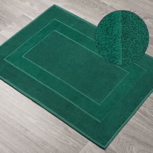 Tmavozelený vzorovaný kúpeľňový koberec Zelená