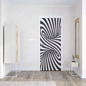 GLIX Fototapeta na dvere - 3D Black And White Twister