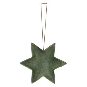 Malá závesná dekorácia zelená hviezda z hovädzej kože - 7 * 7 * 0,8cm