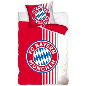 Carbotex · Futbalové posteľné obliečky FC Bayern Mnichov - motív Rote Streife - 100% bavlna - 70 x 80 cm + 140 x 200 cm - oficiálny produkt