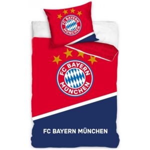 Carbotex · Bavlnené posteľné obliečky FC Bayern Mnichov - motív Blau Boden - 100% bavlna - 70 x 80 cm + 140 x 200 cm - FC Bayern München
