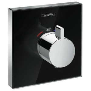 Hansgrohe Shower Select Glass - Termostatická sprchová batérie Highflow pod omietku, čierna/chróm 15734600