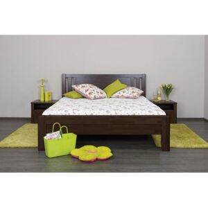 Masívna posteľ z bukového dreva Celin K2, farba BK10 palisander, 140x200 cm