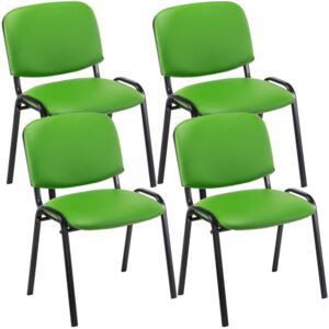 4x Stohovateľná konferenčná stolička Ken koženka Farba Zelená